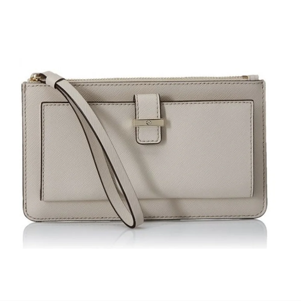 Kate Spade New York Cedar Street Karoliner Wristlet Crisp Linen - Picture 1 of 12